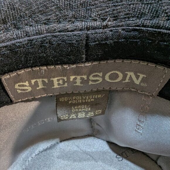 Stetson Grey and Black Fedora Hat Size Large - Picture 8 of 8